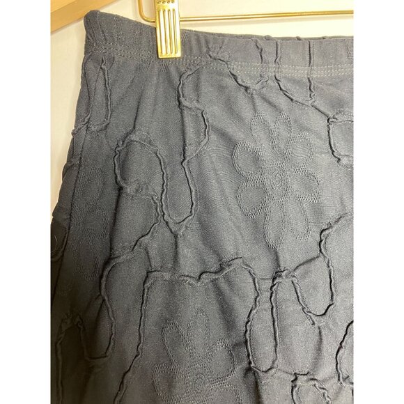 Haystacks Black Floral Embroidered Skirt Women's Large Whimsigoth Witchy Y2K - Picture 2 of 10